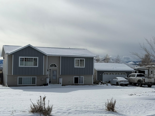 bi-level home with a garage