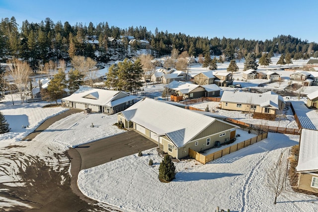 view of snowy aerial view