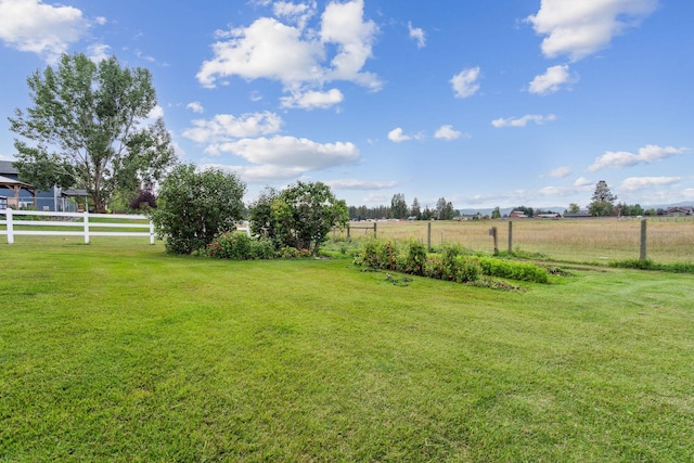 view of yard with a rural view