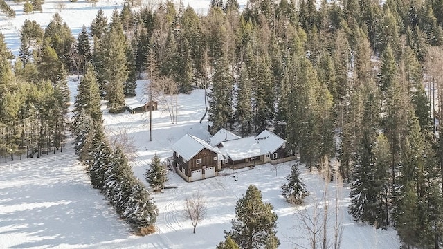 view of snowy aerial view