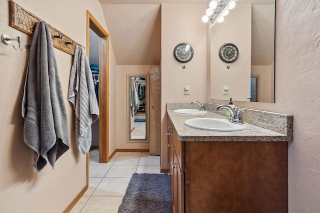 bathroom featuring vanity and tile patterned floors