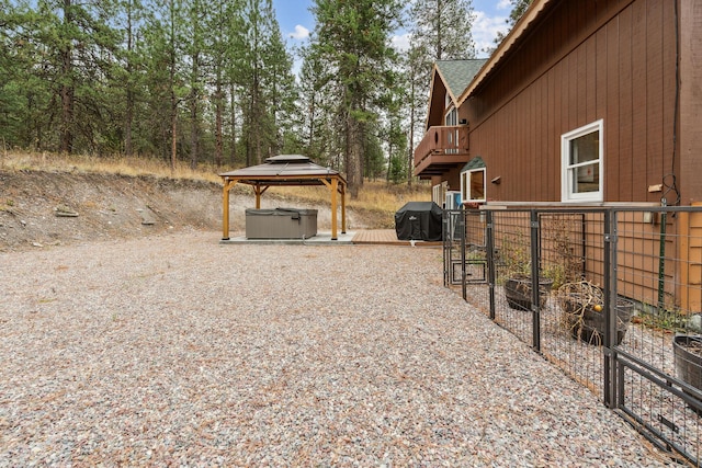 view of yard featuring a gazebo