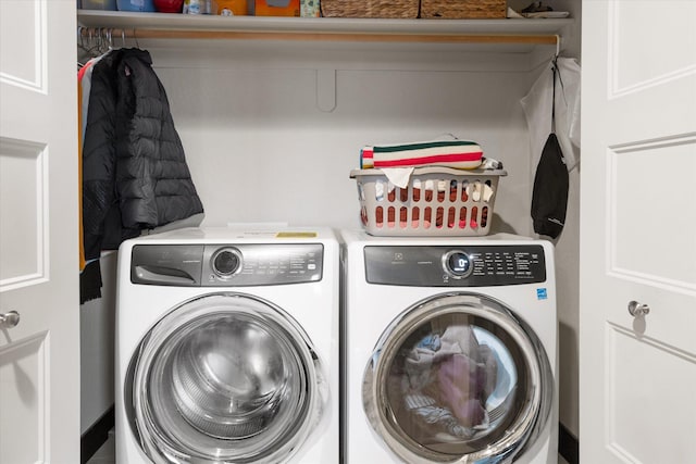 laundry area featuring washer and dryer