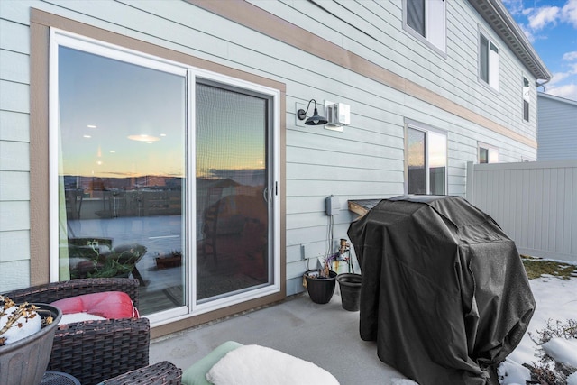 view of patio / terrace with area for grilling