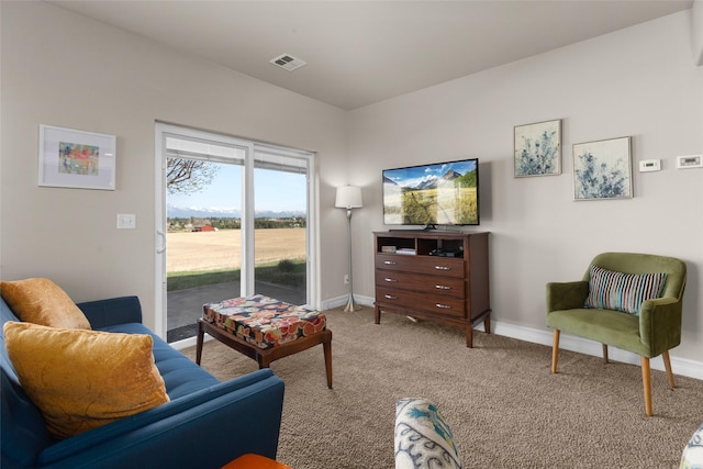 view of carpeted living room