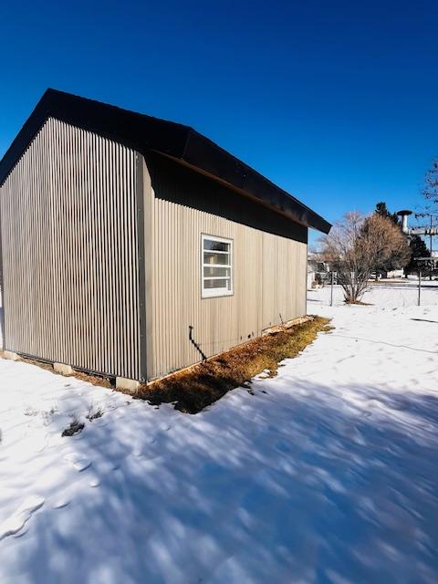 view of snow covered exterior