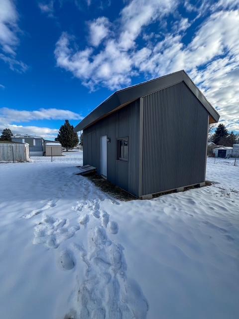 view of snow covered structure