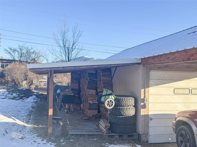 exterior space featuring a garage