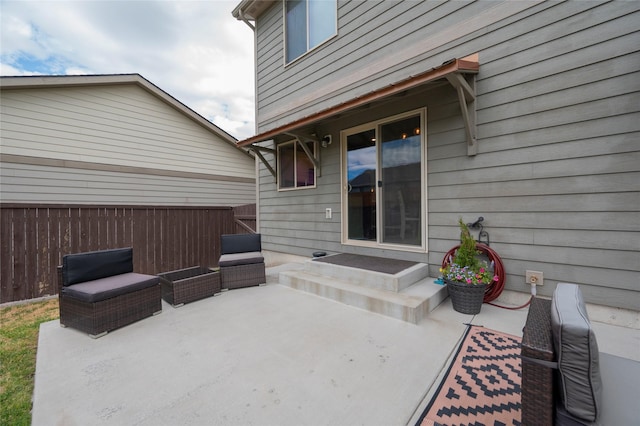 view of patio / terrace featuring an outdoor living space