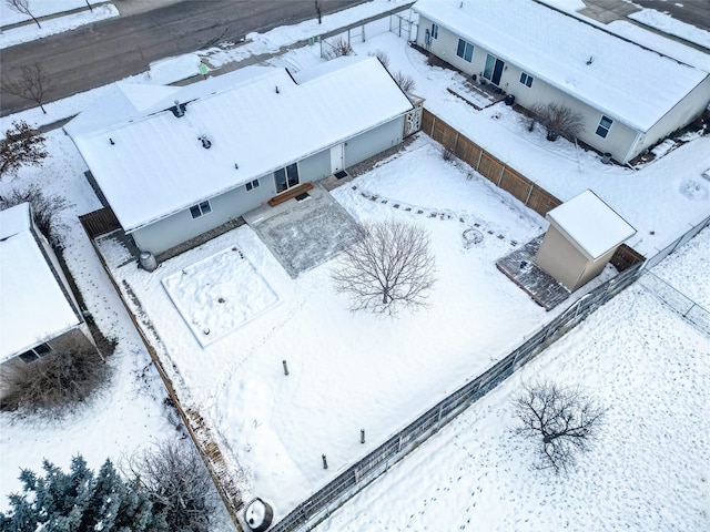 view of snowy aerial view