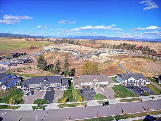 bird's eye view with a mountain view