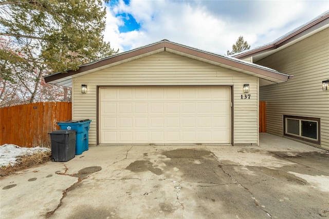 view of garage