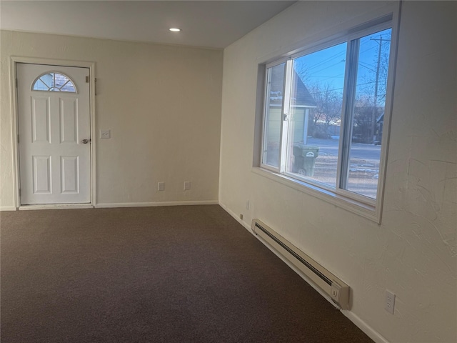 entryway with a baseboard radiator