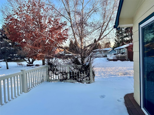 view of snowy yard