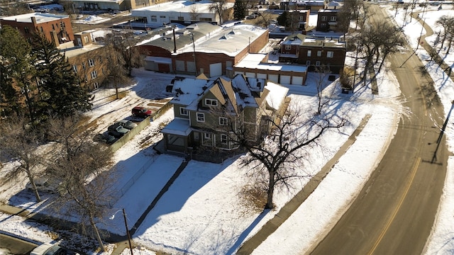 view of snowy aerial view