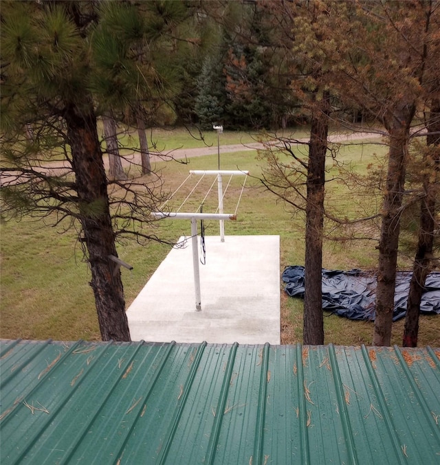 wooden deck with a yard