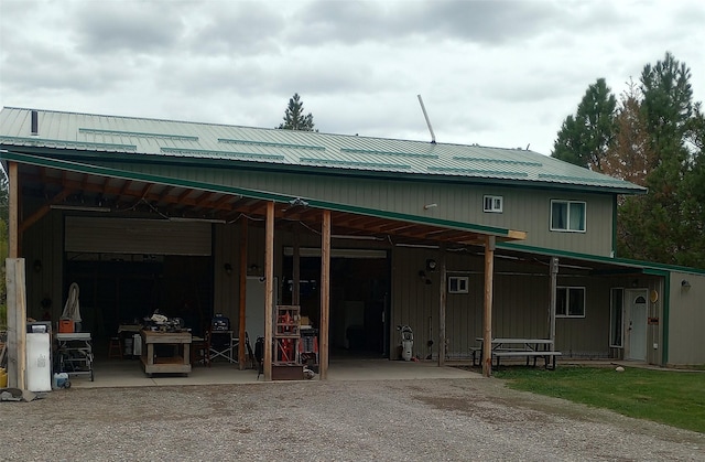 exterior space with an outbuilding