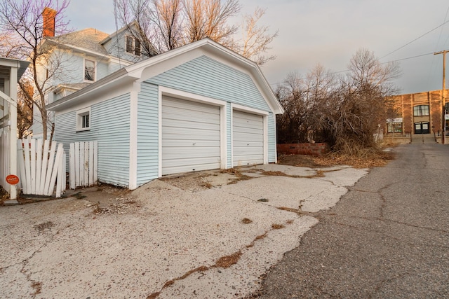 view of garage