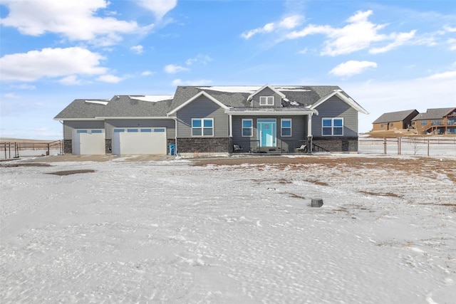 view of front of house with a garage