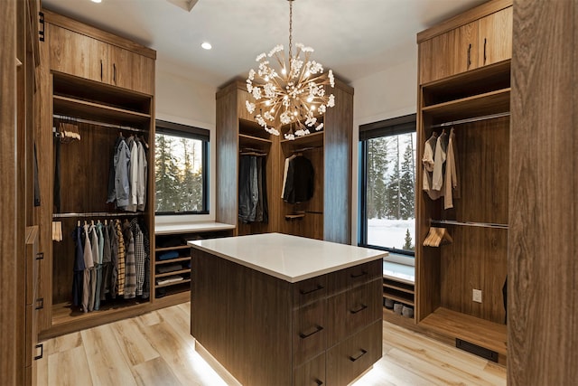 3900 Foothill Rd, Kalispell, MT 59901 - spacious closet with light wood finished floors and a chandelier