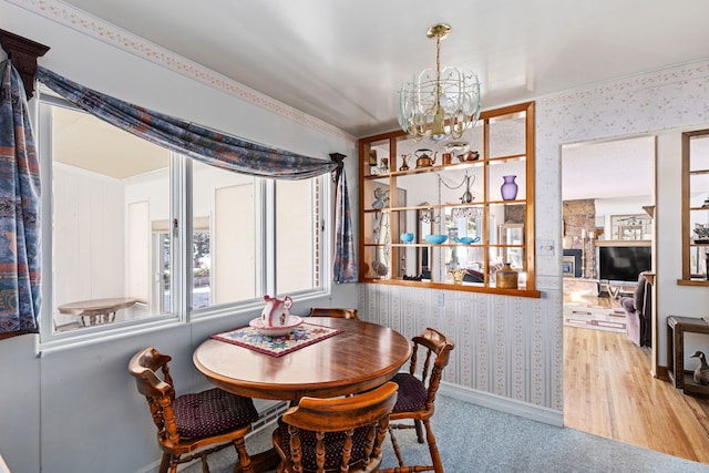 dining room featuring a notable chandelier