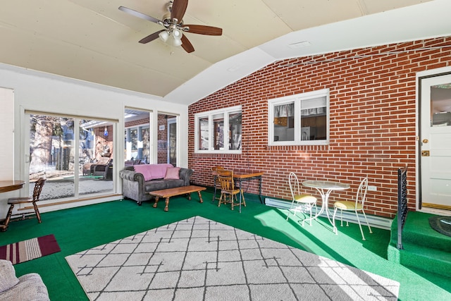 view of patio / terrace featuring ceiling fan