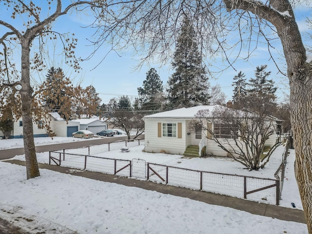 view of yard layered in snow