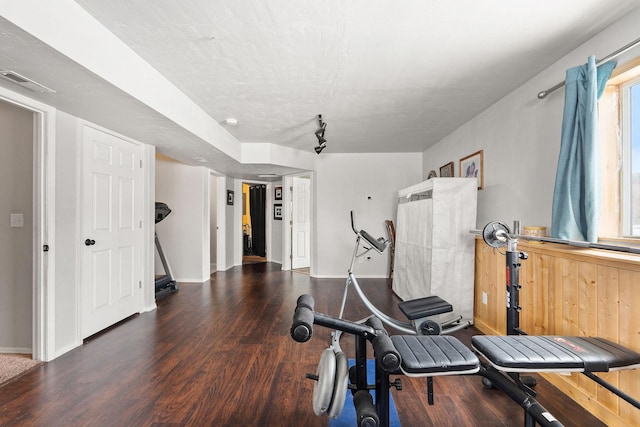 105 Lupine Dr, Kalispell, MT 59901 - exercise area with dark hardwood / wood-style floors