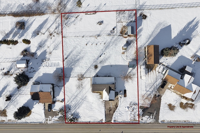 view of snowy aerial view