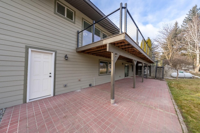 view of patio with a balcony