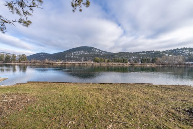 view of water feature with a mountain view