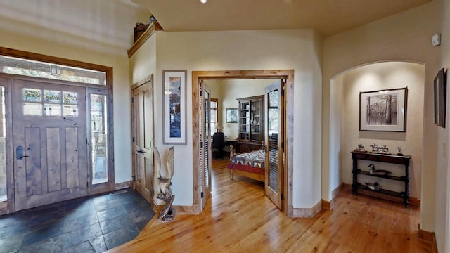 entryway featuring hardwood / wood-style flooring