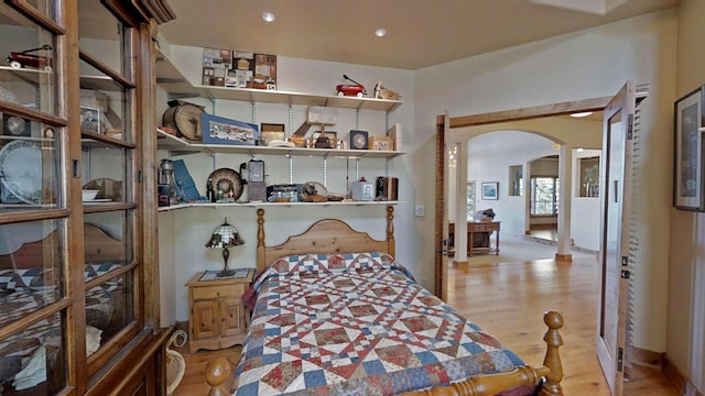 bedroom featuring light hardwood / wood-style flooring