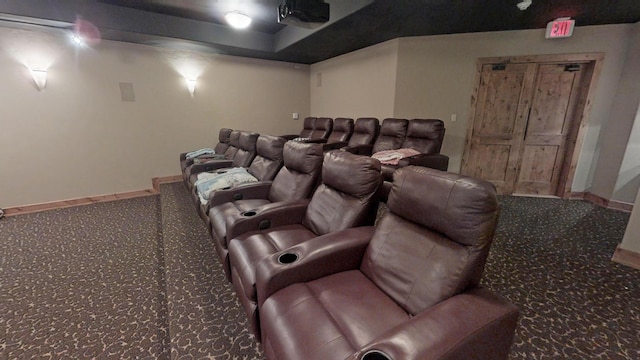 view of carpeted cinema