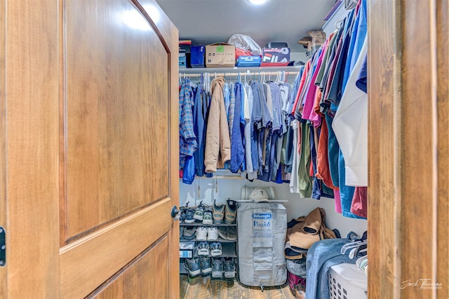 view of walk in closet