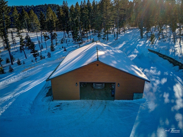 view of snowy aerial view