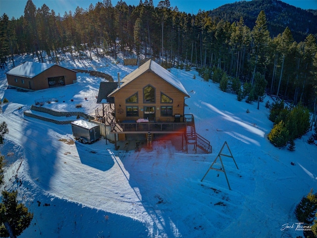 view of snowy aerial view