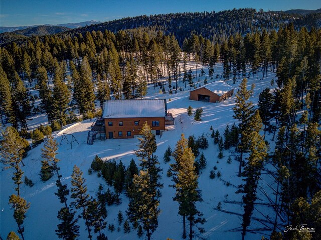 view of snowy aerial view