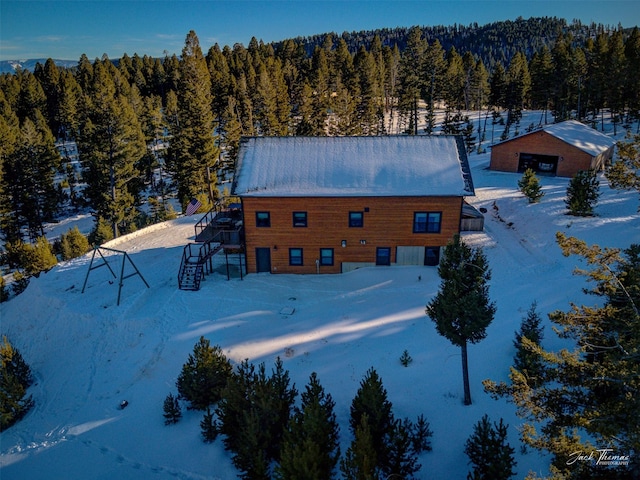 view of snowy aerial view