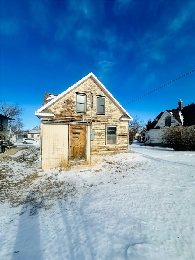 view of snowy exterior