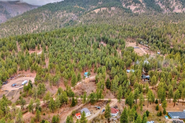 bird's eye view with a mountain view