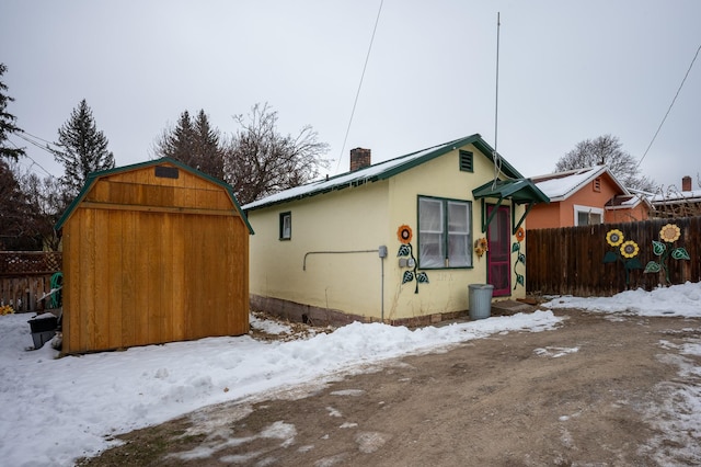 view of snowy exterior