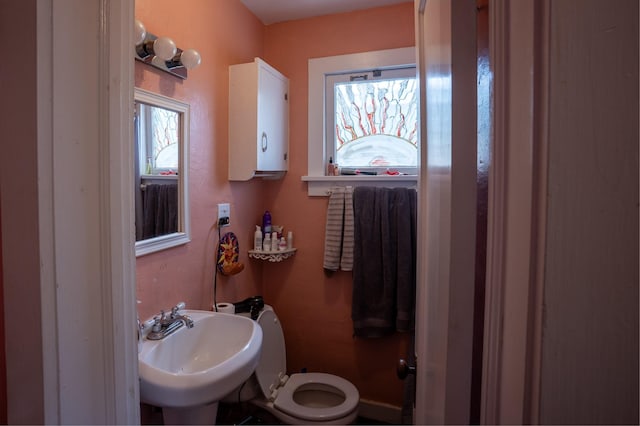 bathroom featuring toilet and sink