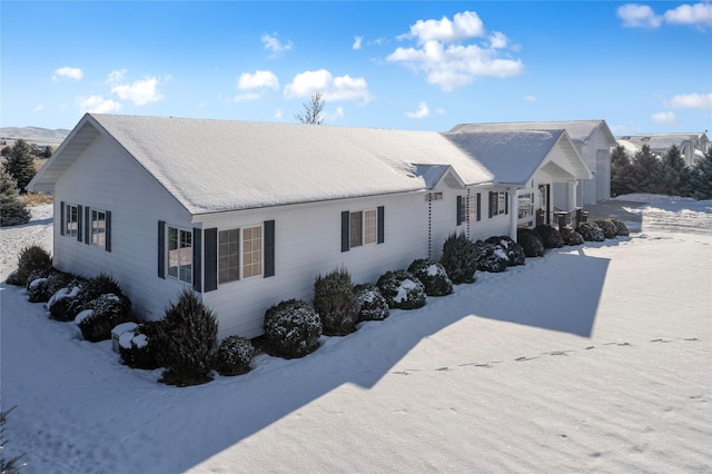 view of snowy exterior