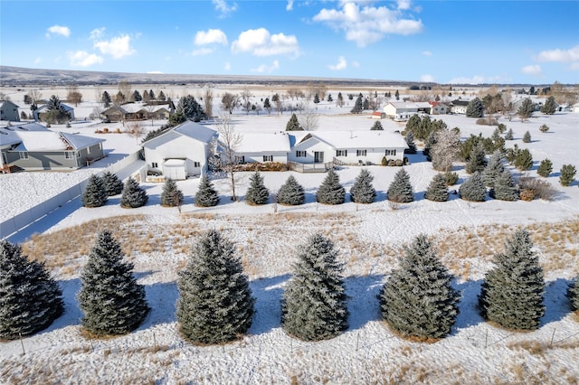 view of snowy aerial view