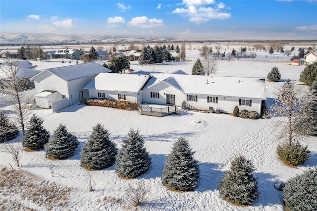 view of snowy aerial view