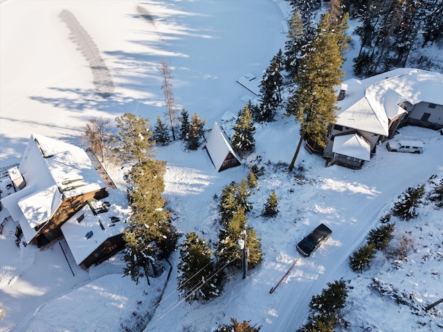view of snowy aerial view