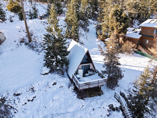 view of snowy aerial view