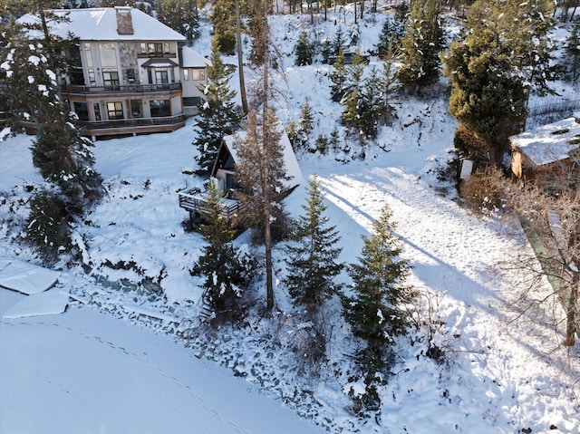 view of snowy aerial view