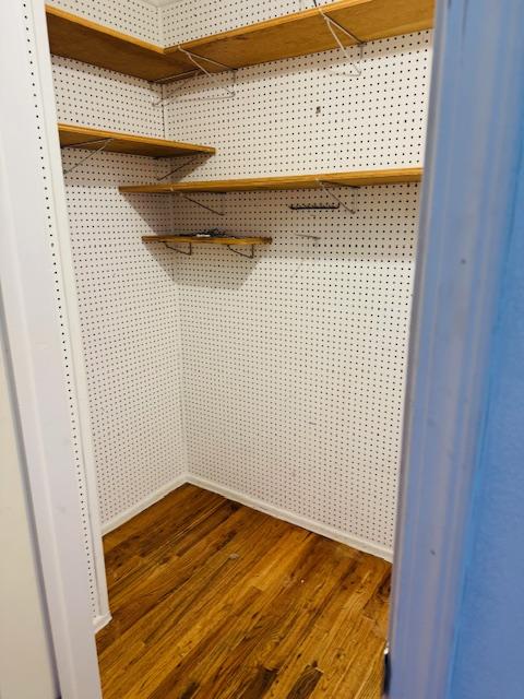 walk in closet featuring hardwood / wood-style floors